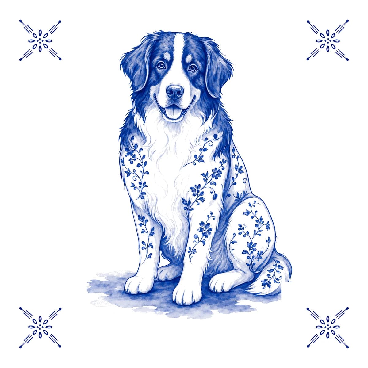 Berner sennen – Delfts blauw tegeltje