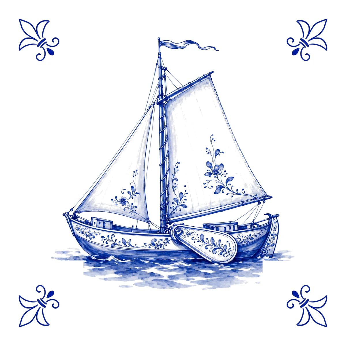Botter – Delfts blauw tegeltje