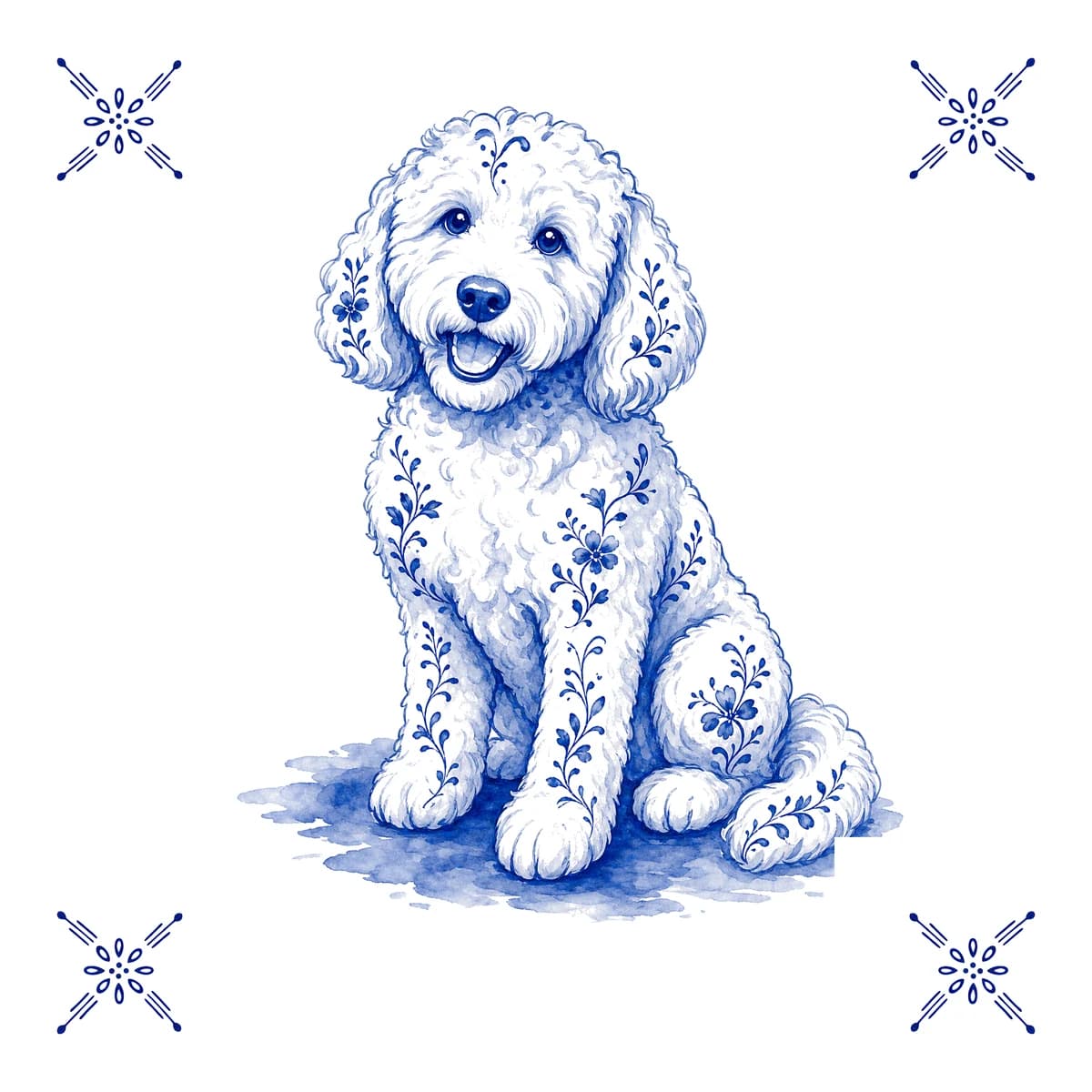 Labradoodle – Delfts blauw tegeltje